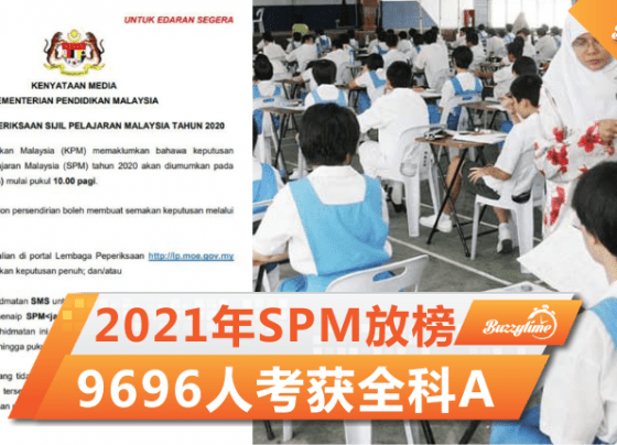 2021年Spm放榜　9696人考获全科A